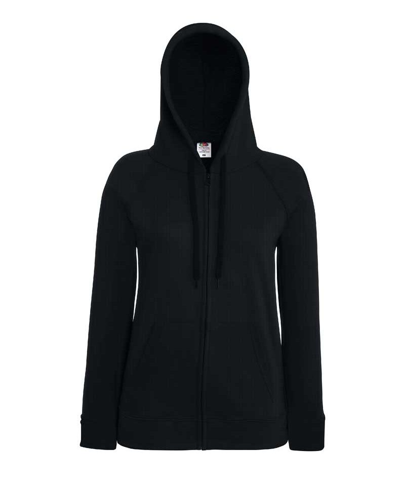 Felpa Donna Cappuccio e Zip Leggera Fruit of the Loom FR621500 nero