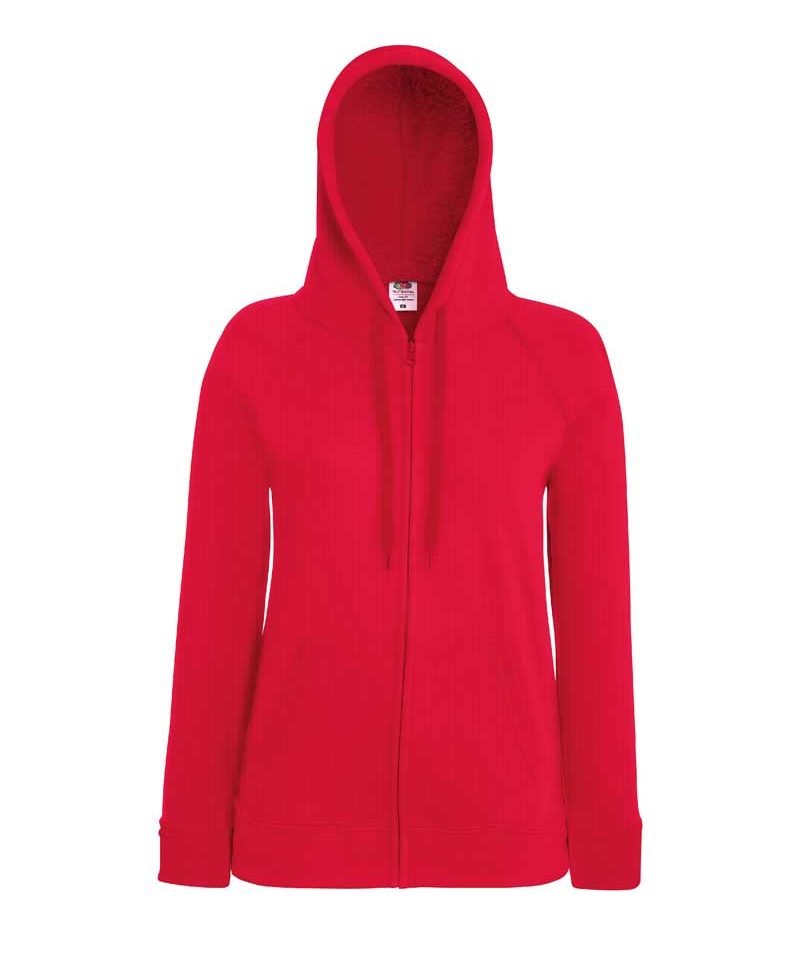 Felpa Donna Cappuccio e Zip Leggera Fruit of the Loom FR621500 rosso