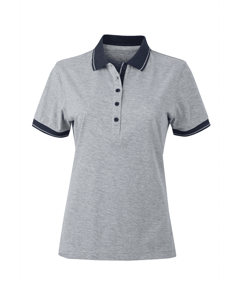 Polo Donna bicolore manica corta JN705 grigio chiaro