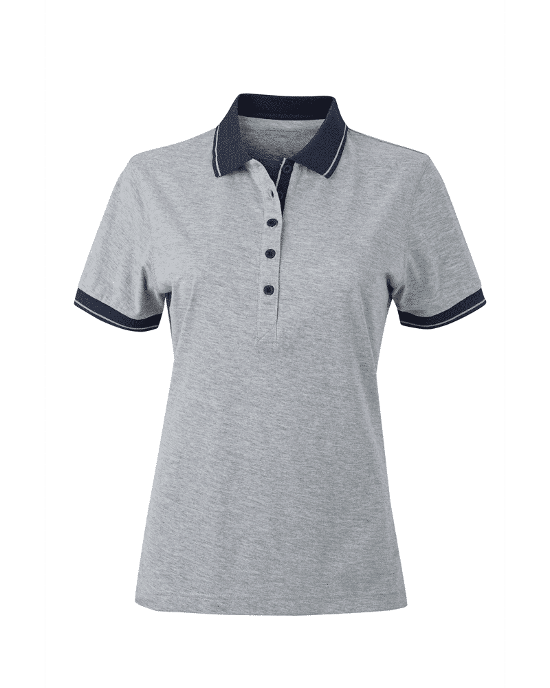Polo Donna bicolore manica corta JN705 grigio chiaro
