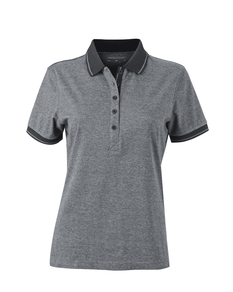 Polo Donna bicolore manica corta JN705 grigio