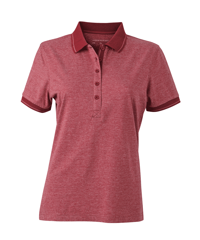 Polo Donna bicolore manica corta JN705 rosso