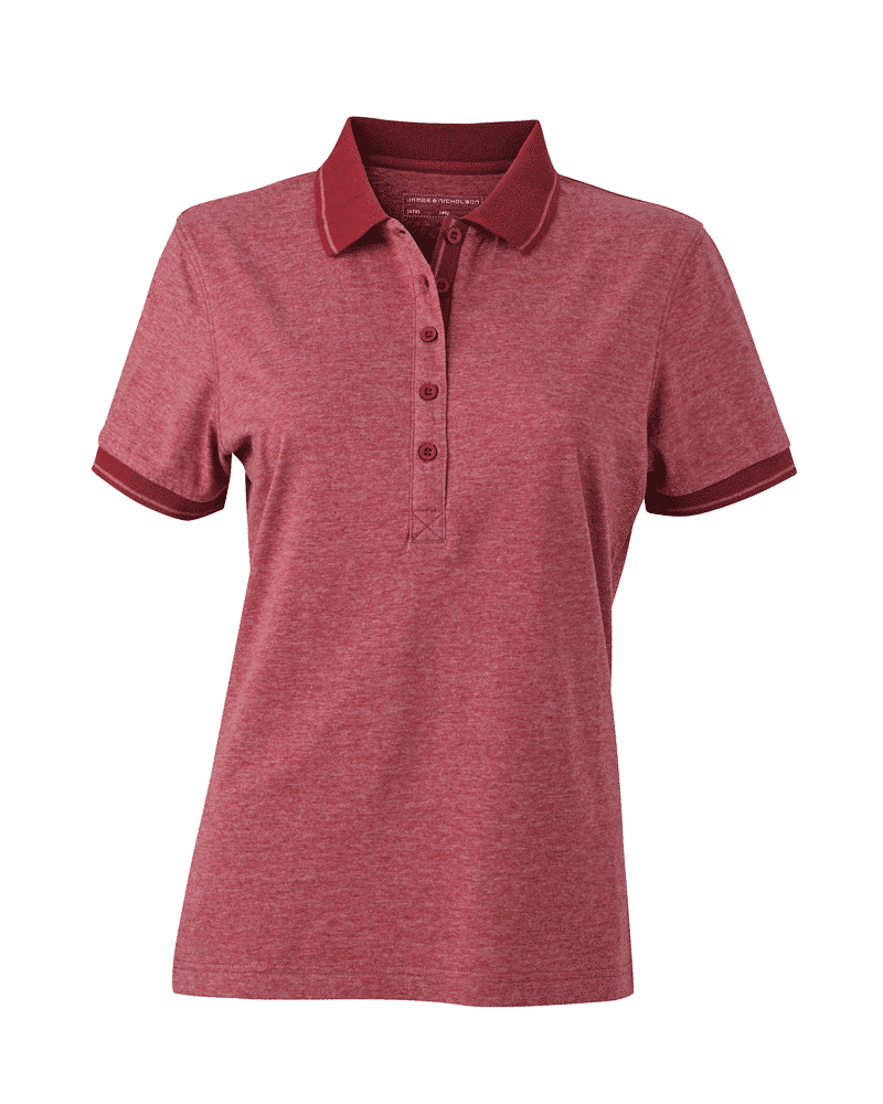 Polo Donna bicolore manica corta JN705 rosso