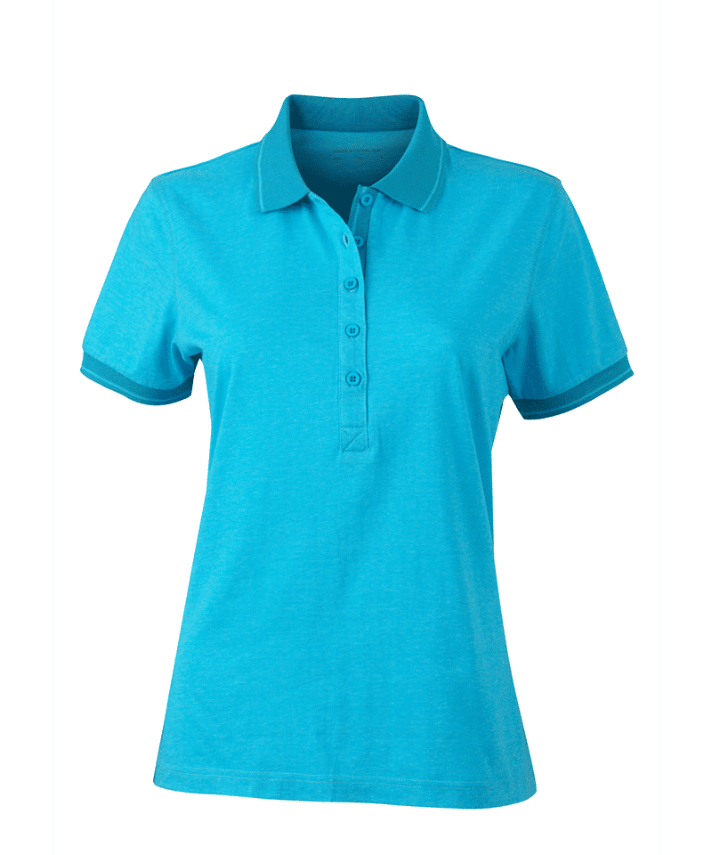 Polo Donna bicolore manica corta JN705 azzurro