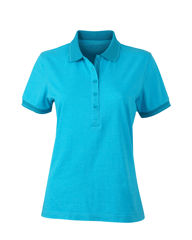 Polo Donna bicolore manica corta JN705 azzurro
