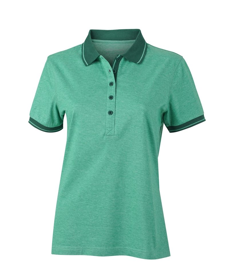 Polo Donna bicolore manica corta JN705 verde