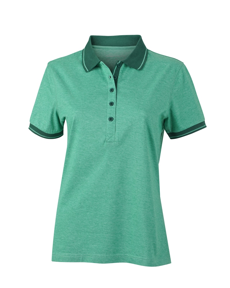 Polo Donna bicolore manica corta JN705 verde