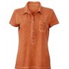 Polo Donna Jersey Manica Corta Tinta Spray JN987 1 Polo Donna Jersey Manica Corta Tinta Spray JN987 arancio