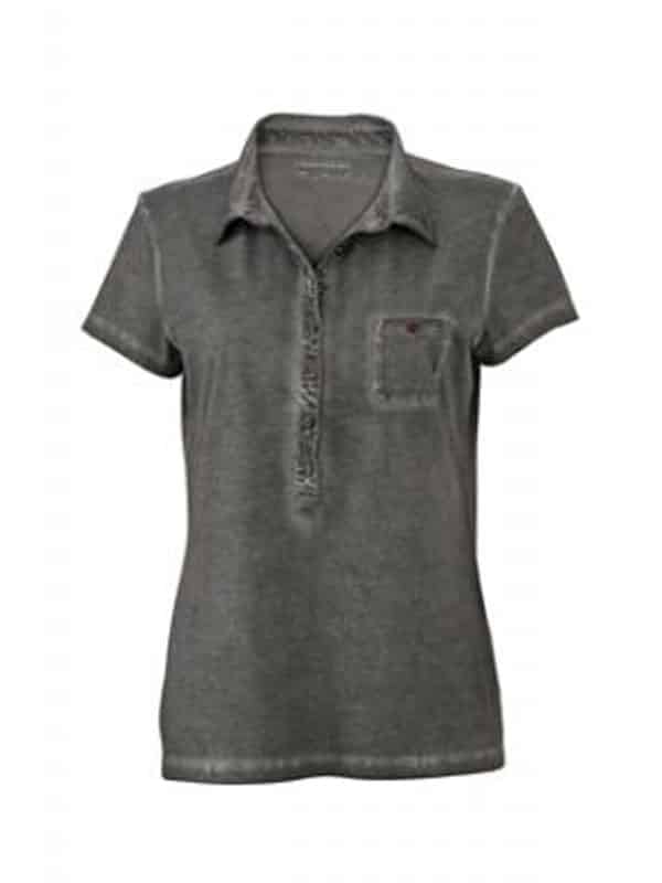 Polo Donna Jersey Manica Corta Tinta Spray JN987 grigio grafite