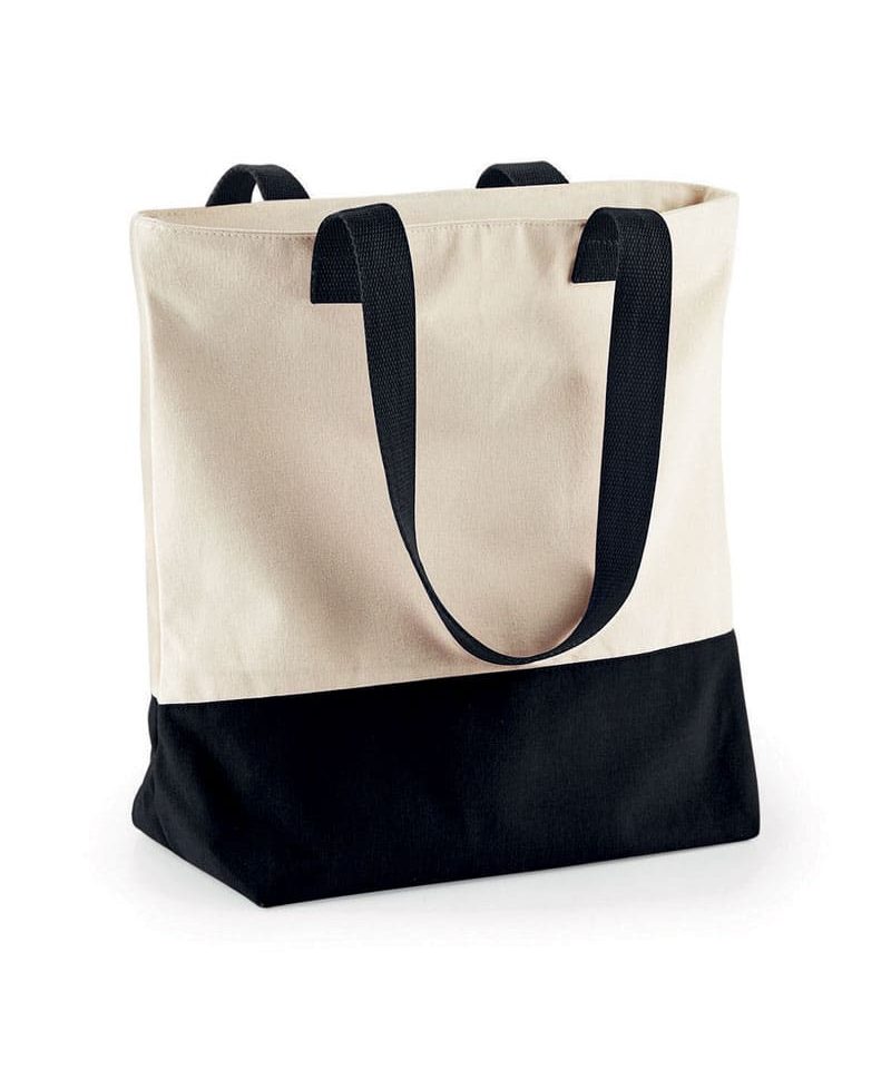 Borsa-Mare-Bicolore-in-cotone-canvas-BagBase-BG683-nero