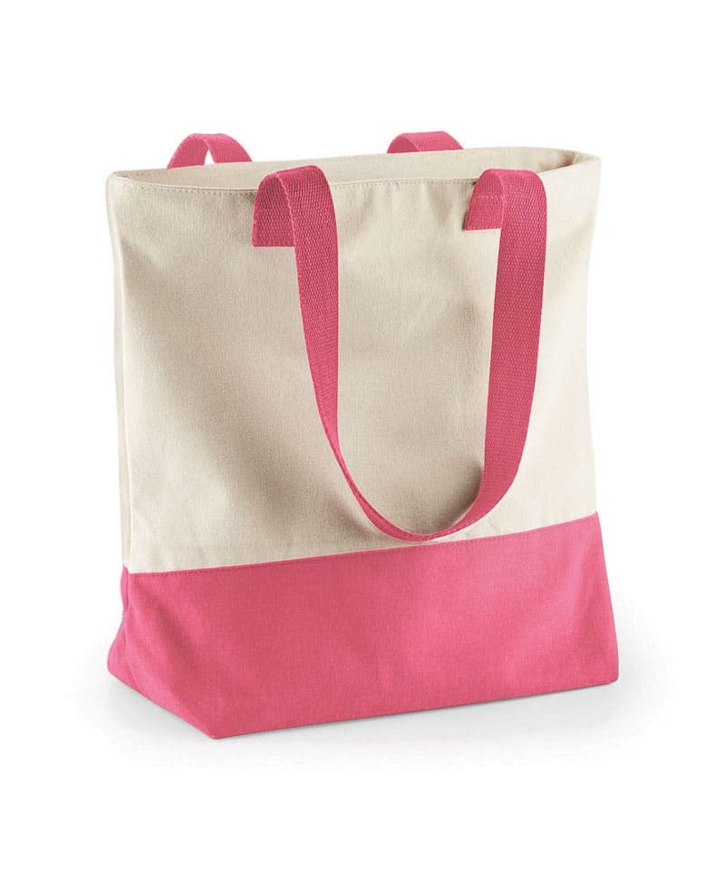 Borsa-Mare-Bicolore-in-cotone-canvas-BagBase-BG683-rosa