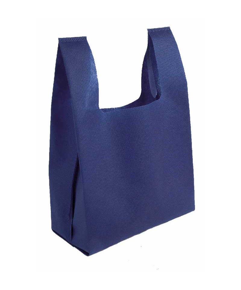 Mini Shopper in TNT termosaldato manici corti e soffietto 11110 14 Mini Shopper personalizzate online in TNT piccola BYB 11110 blu