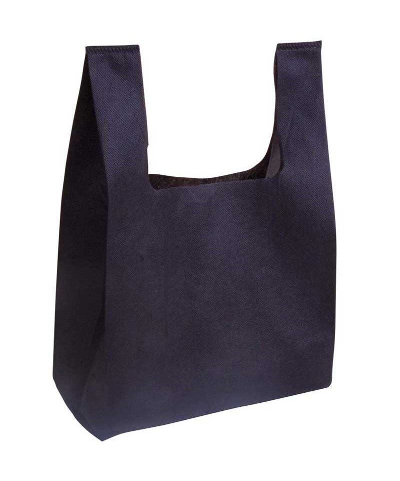 Mini Shopper in TNT termosaldato manici corti e soffietto 11110 13 Mini Shopper personalizzate online in TNT piccola BYB 11110 blu navy