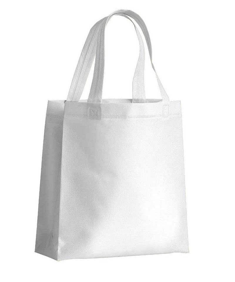 Mini Shopper in TNT termosaldato manici corti e soffietto 15142 14 Mini Shopper personalizzate online in TNT termosaldato 15142 bianco 1