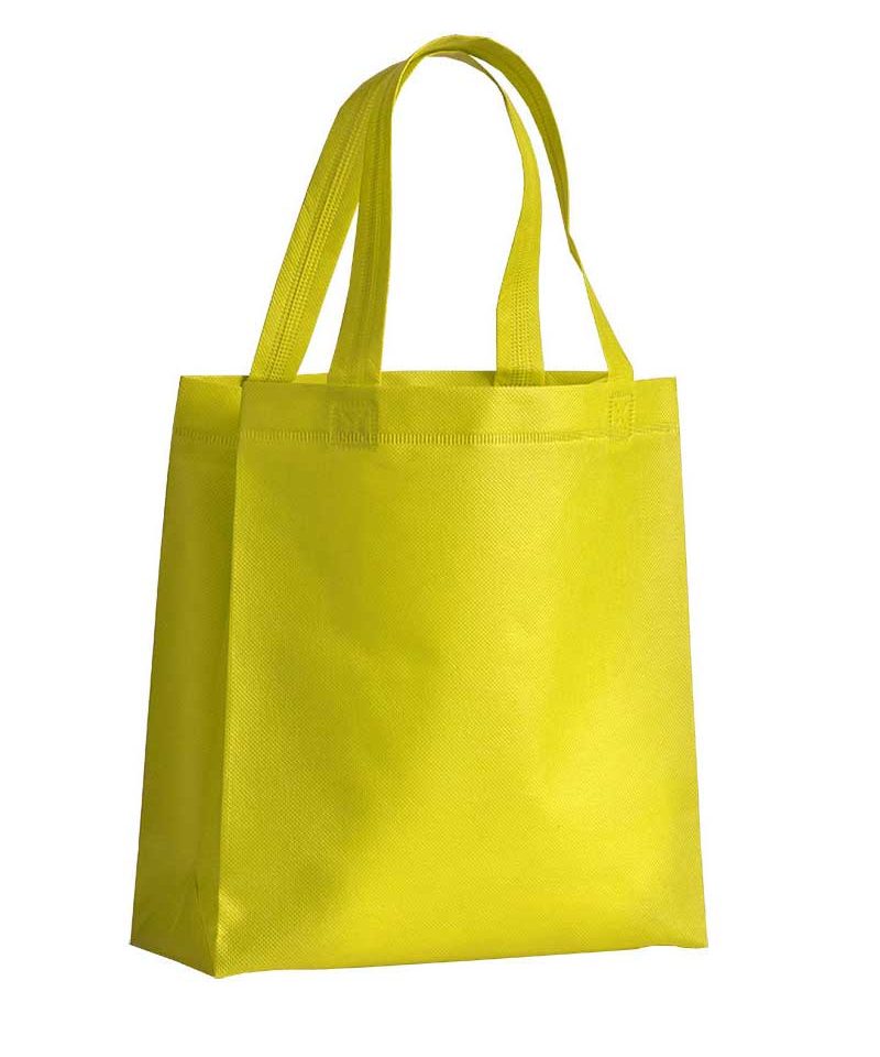 Mini Shopper in TNT termosaldato manici corti e soffietto 15142 16 Mini Shopper personalizzate online in TNT termosaldato 15142 giallo 1