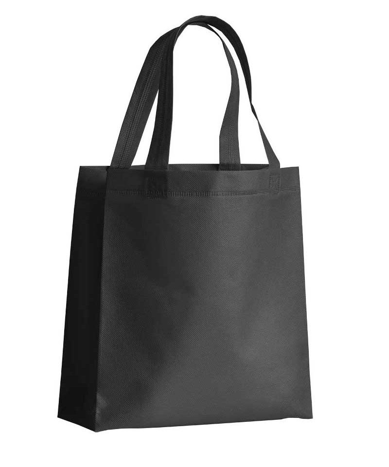 Mini Shopper in TNT termosaldato manici corti e soffietto 15142 17 Mini Shopper personalizzate online in TNT termosaldato 15142 nero 1