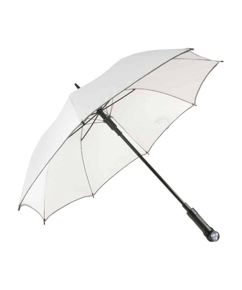 Ombrello automatico catarifrangente con torcia nel manico 12502 16 Ombrello automatico con torcia nel manico bordo catarifrangente 12502 bianco