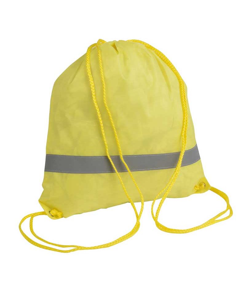 Sacca portascarpe zainetto con banda rifrangente 16119 11 Sacca portascarpe zainetto con banda rifrangente BYB 16119 giallo