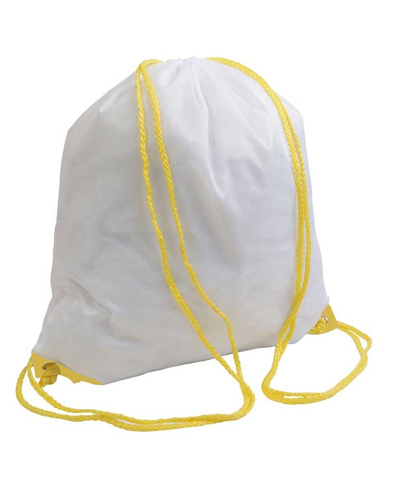 Sacca Portascarpe Bianca con cordini a contrasto 16127 12 Sacca-portascarpe-zaino-bianco-con-cordini-in-contrasto-BYB-16127-giallo