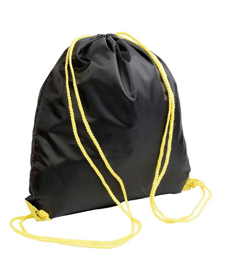 Sacca Portascarpe Nera con cordini a contrasto 18128 13 Sacca-portascarpe-zaino-nero-con-cordini-in-contrasto-BYB-18128-giallo