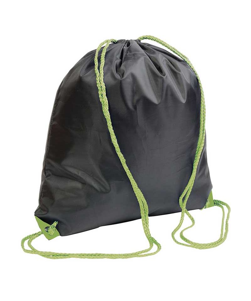 Sacca-portascarpe-zaino-nero-con-cordini-in-contrasto-BYB-18128-verde
