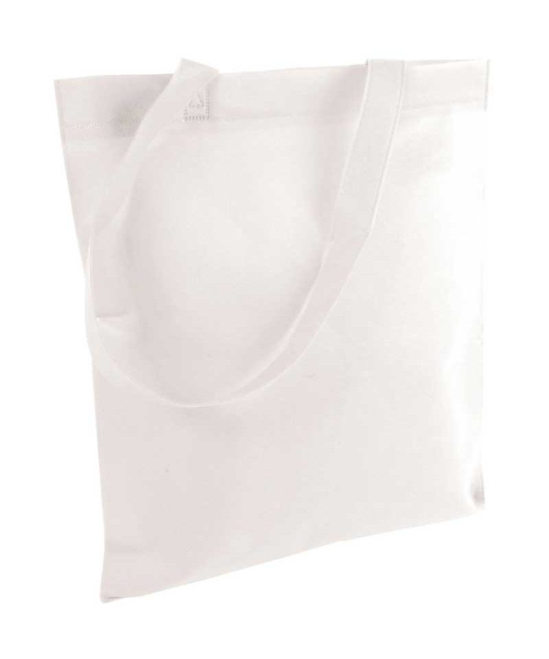 Shopper TNT termosaldato 11107 17 Shopper in TNT termosaldato manici lunghi BYB 11107 bianco