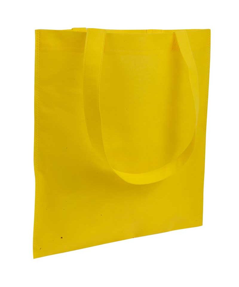 Shopper TNT termosaldato 11107 18 Shopper in TNT termosaldato manici lunghi BYB 11107 giallo