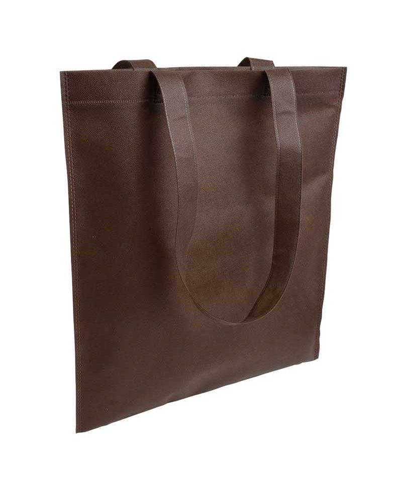 Shopper TNT termosaldato 11107 22 Shopper in TNT termosaldato manici lunghi BYB 11107 marrone