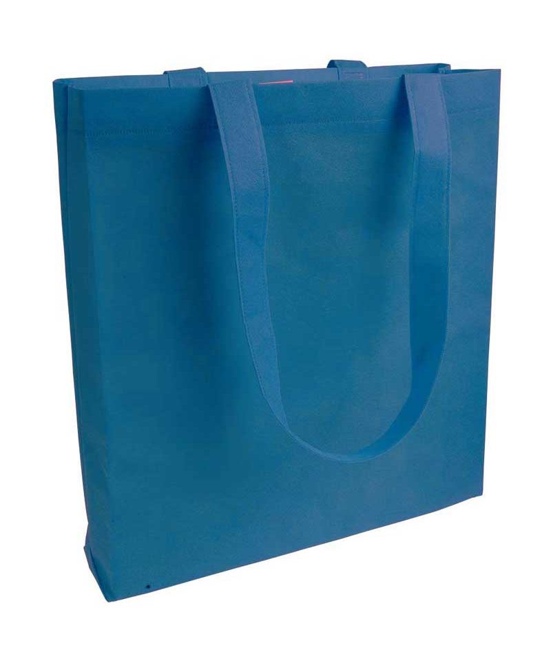 Shopper in TNT termosaldato con manici lunghi e soffietto 16120 27 Shopper in TNT termosaldato manici lunghi e soffietto BYB 16120 blu royal