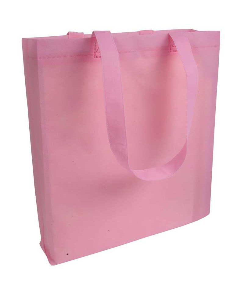 Shopper in TNT termosaldato con manici lunghi e soffietto 16120 23 Shopper in TNT termosaldato manici lunghi e soffietto BYB 16120 rosa