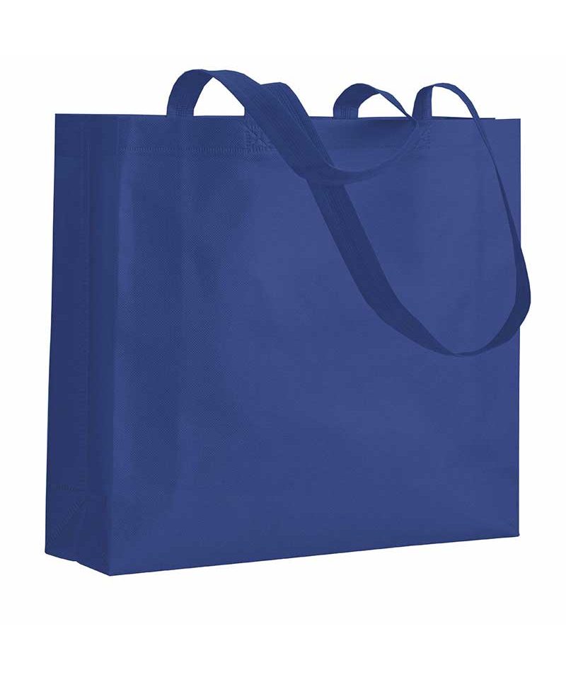 Shopper in TNT termosaldato manici lunghi e soffietto 15141 18 Shopper personalizzate online TNT termosaldato con soffietto BYB 15141 blu