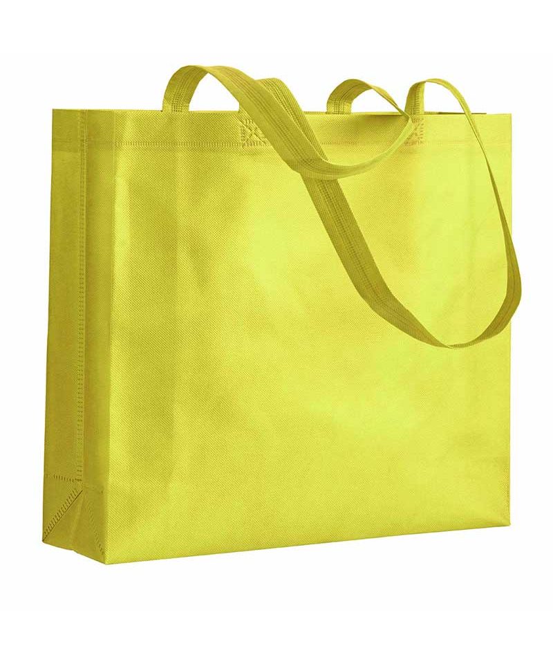 Shopper in TNT termosaldato manici lunghi e soffietto 15141 17 Shopper personalizzate online TNT termosaldato con soffietto BYB 15141 giallo