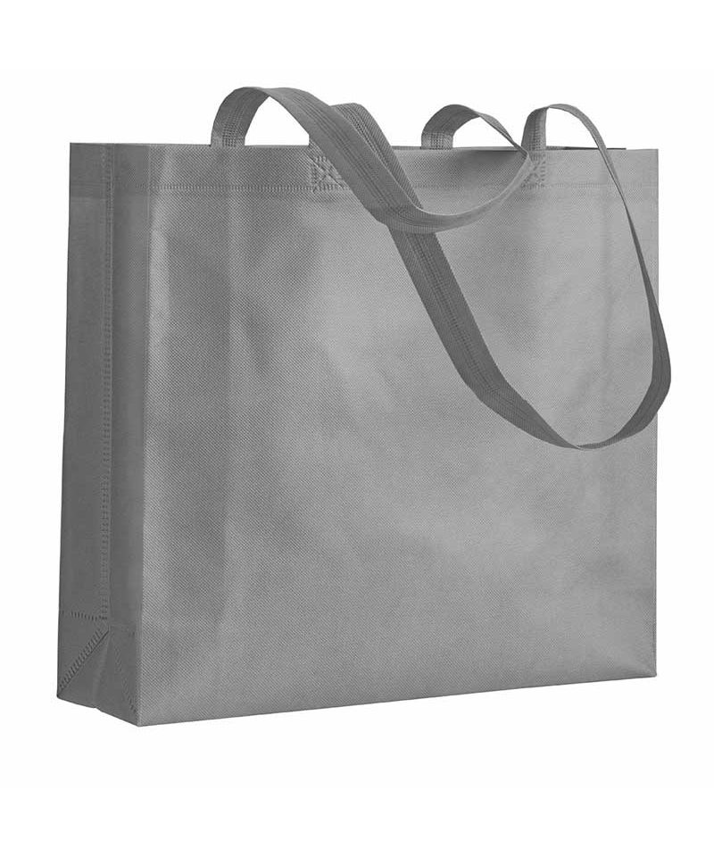 Shopper in TNT termosaldato manici lunghi e soffietto 15141 16 Shopper personalizzate online TNT termosaldato con soffietto BYB 15141 grigio