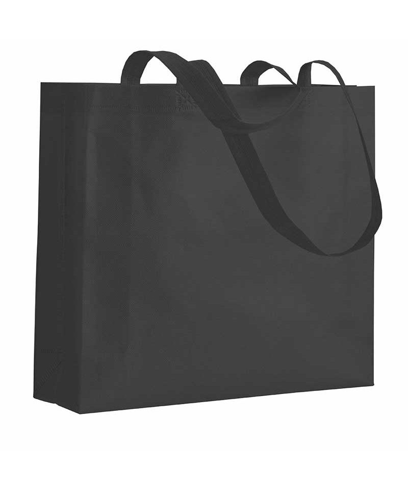 Shopper in TNT termosaldato manici lunghi e soffietto 15141 15 Shopper personalizzate online TNT termosaldato con soffietto BYB 15141 nero
