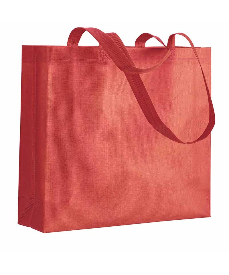 Shopper in TNT termosaldato manici lunghi e soffietto 15141 14 Shopper personalizzate online TNT termosaldato con soffietto BYB 15141 rosso