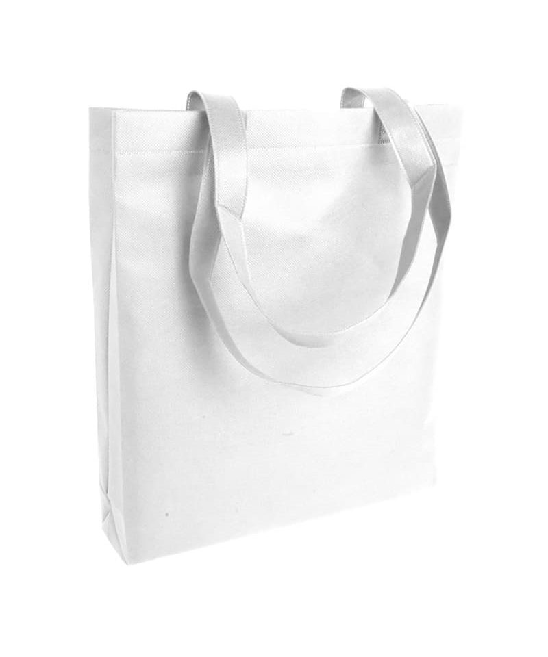 Shopper in TNT termosaldato con soffietto 36x40x8 cm 11108 8 Shopper personalizzate online TNT termosaldato con soffietto bianco