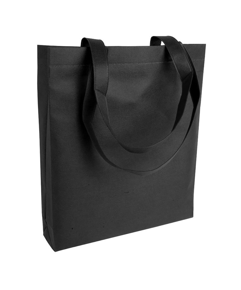 Shopper in TNT termosaldato con soffietto 36x40x8 cm 11108 11 Shopper personalizzate online TNT termosaldato con soffietto nero