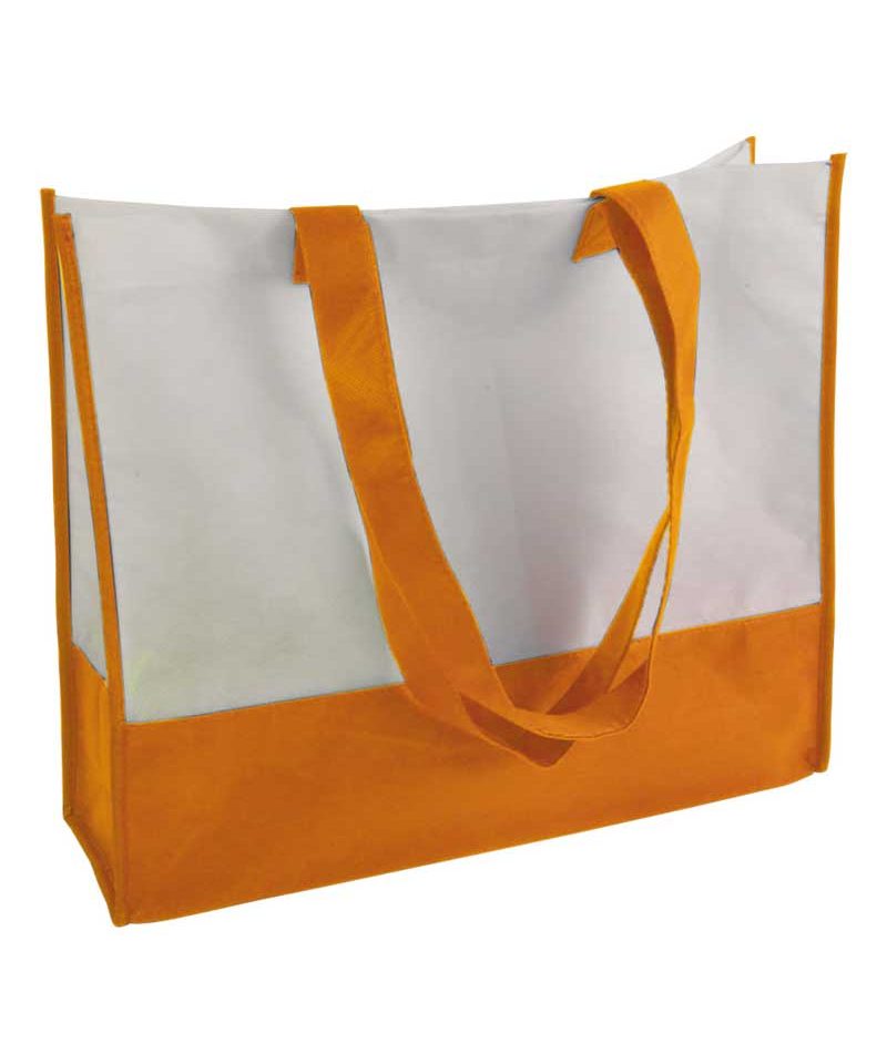Shopper personalizzate online in TNT bicolore BYB 14110 bianco arancio