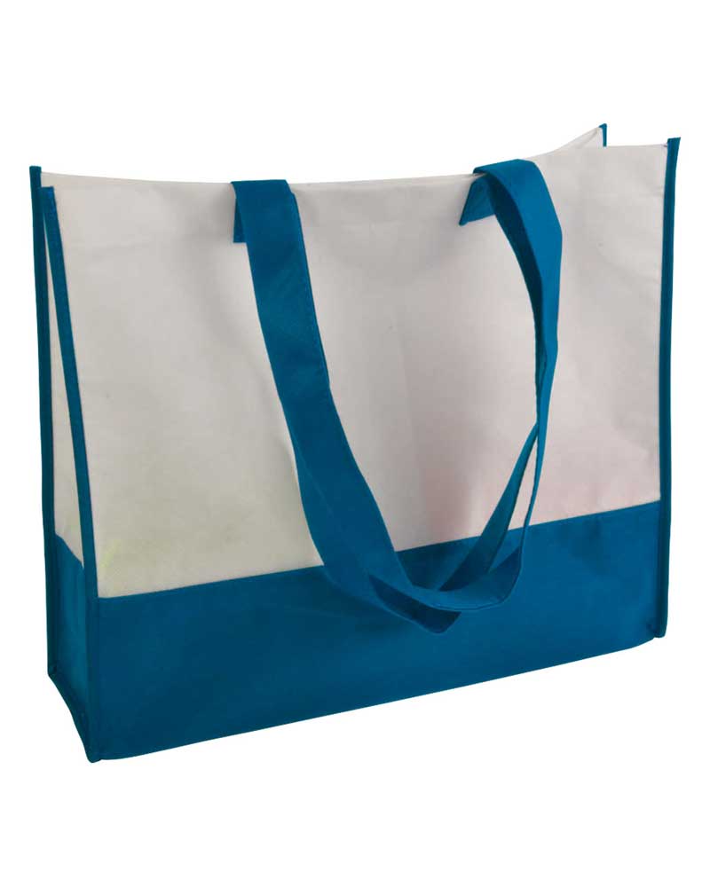 La nuova linea di Shopper Personalizzate di Bybrand 2 Shopper personalizzate online in TNT bicolore BYB 14110 bianco blu royal