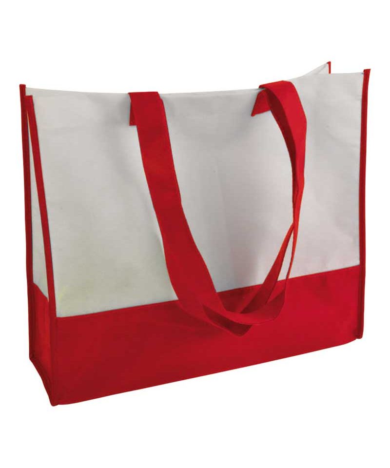 Shopper personalizzate online in TNT bicolore BYB 14110 bianco rosso