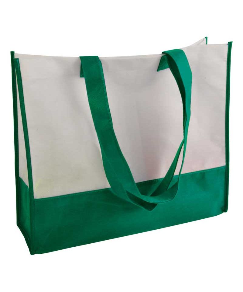 Shopper personalizzate online in TNT bicolore BYB 14110 bianco verde