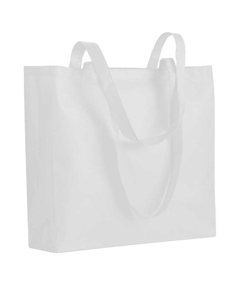 Shopper in TNT cucito con soffietto 06119 13 Shopper personalizzate online in TNT cucito BYB 06119 bianco