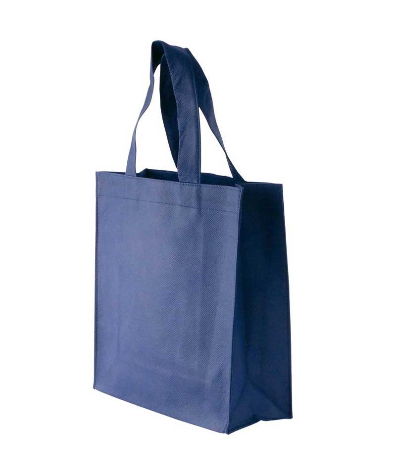 Mini Shopper in TNT cucito manici corti e soffietto 06115 12 Shopper personalizzate online in TNT mini BYB 06115 blu