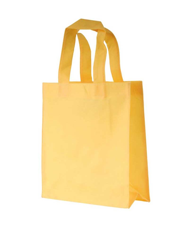 Mini Shopper in TNT cucito manici corti e soffietto 06115 13 Shopper personalizzate online in TNT mini BYB 06115 giallo