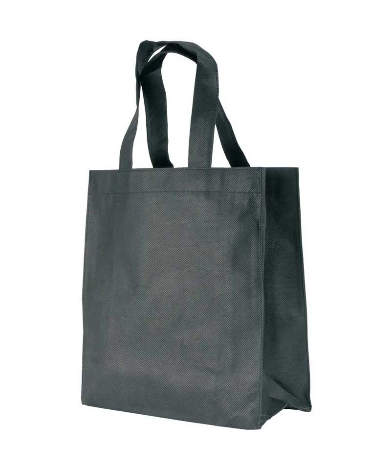 Mini Shopper in TNT cucito manici corti e soffietto 06115 14 Shopper personalizzate online in TNT mini BYB 06115 nero