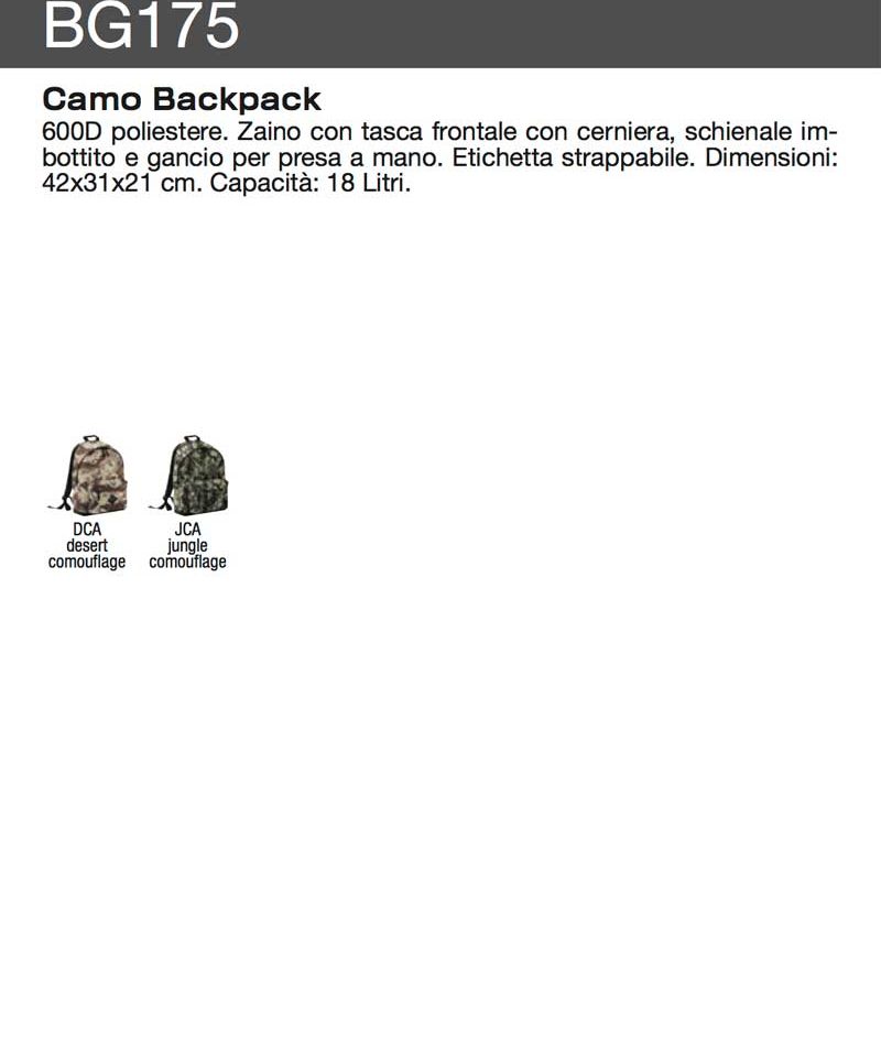 Zaino Camouflage Militare Bagbase BG175 9 Zaino Camouflage Militare Bagbase BG175