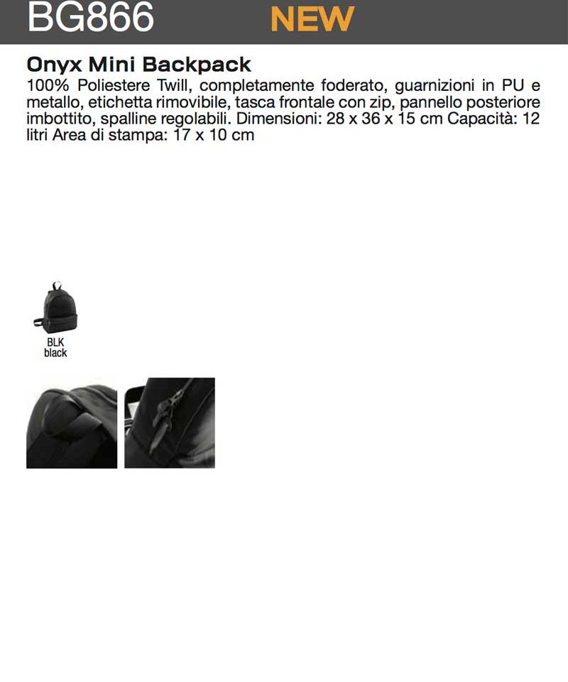 Zaino Mini Nero Bagbase BG866 15 Zaino Mini Nero Bagbase BG866 nero