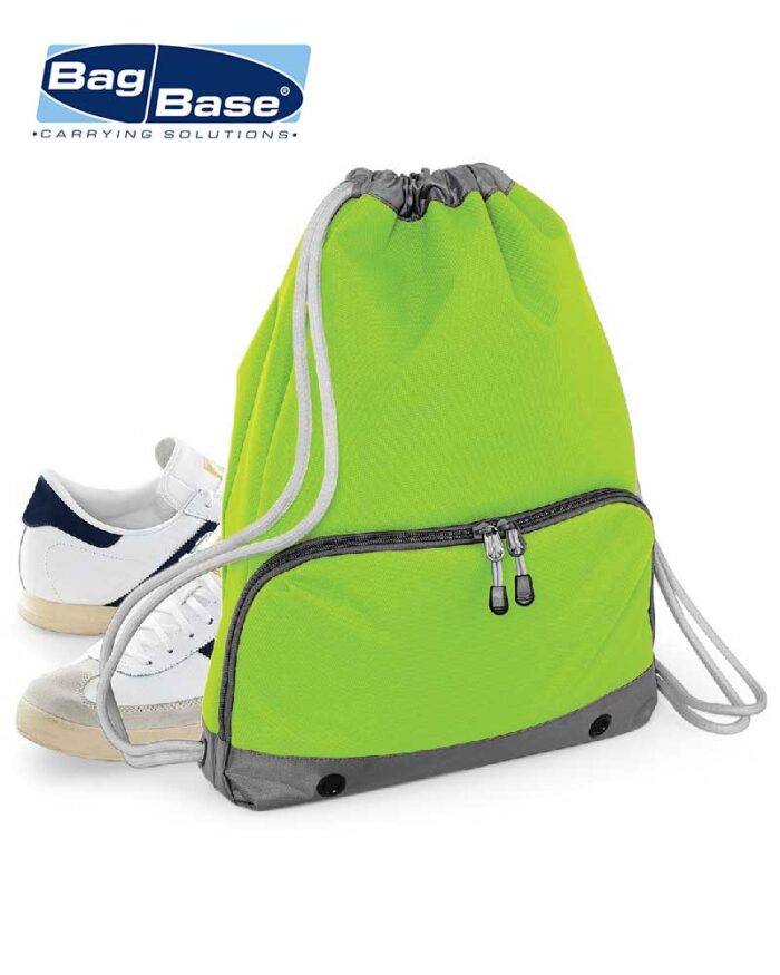sacca-portascarpe-con-tasca-frontale-Bagbase-BG542-verde-lime