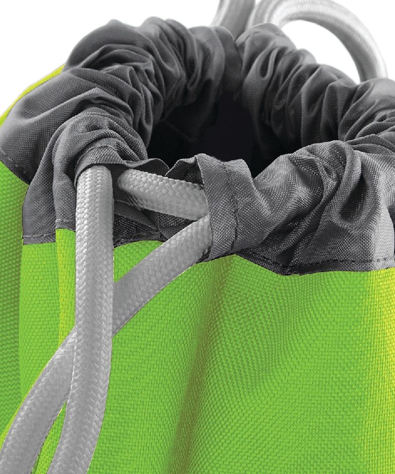Zaino portascarpe con Tasca Frontale Bagbase BG542 21 sacca portascarpe con tasca frontale Bagbase BG542 verde lime chiusura copia