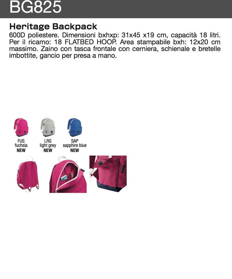 Zaino Multitasca Bagbase BG825 17 zaino-con-tasca-frontale-Bagbase-BG825-scheda-tecnica
